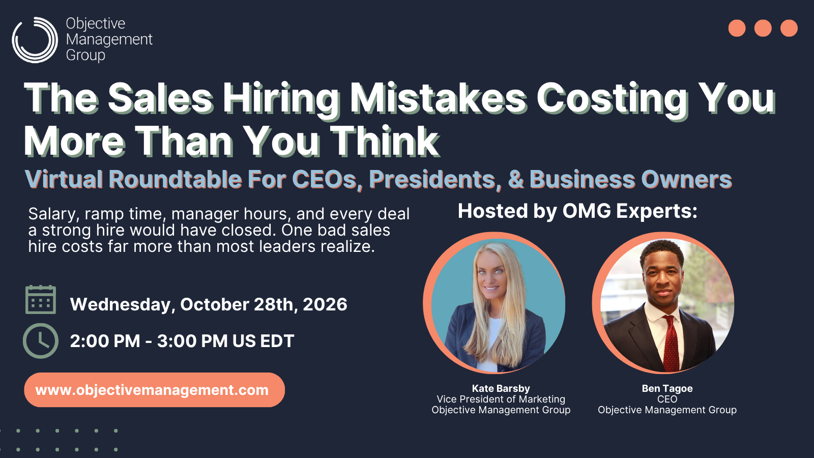 Image of October OMG Webinar Event on Sales Hiring Mistakes Image of October OMG Webinar Event on Sales Hiring Mistakes