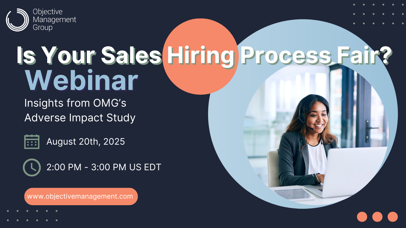 Objective Management Group Graphic of 8/20/25 Webinar